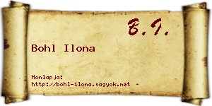 Bohl Ilona névjegykártya