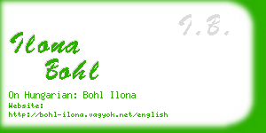 ilona bohl business card